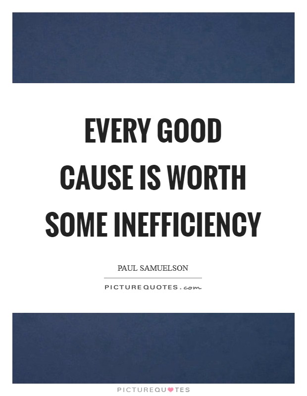 Every good cause is worth some inefficiency Picture Quote #1