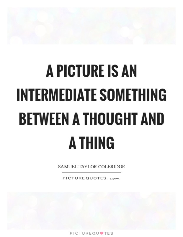 A picture is an intermediate something between a thought and a thing Picture Quote #1