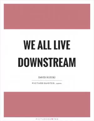 We all live downstream Picture Quote #1