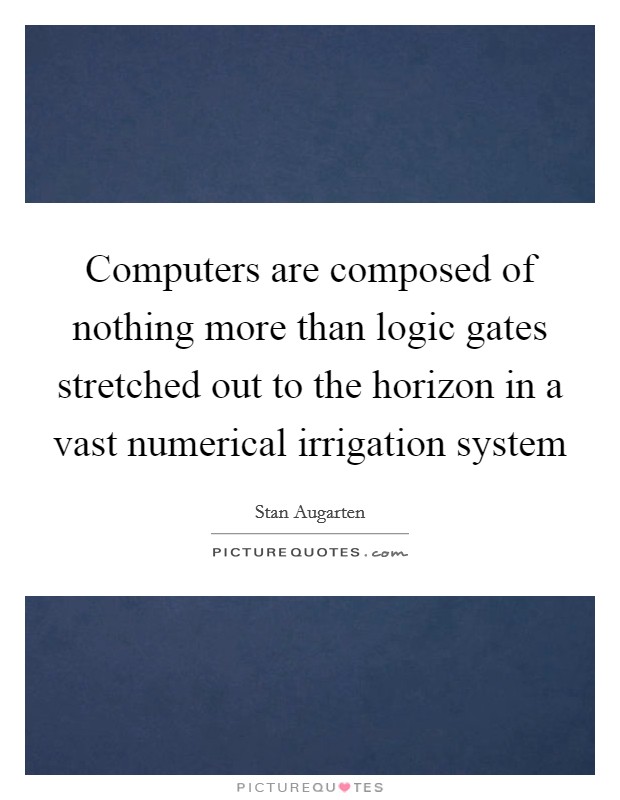Computers are composed of nothing more than logic gates stretched out to the horizon in a vast numerical irrigation system Picture Quote #1