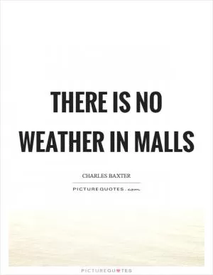 There is no weather in malls Picture Quote #1