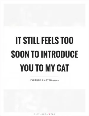 It still feels too soon to introduce you to my cat Picture Quote #1
