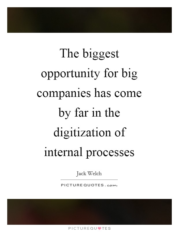 The biggest opportunity for big companies has come by far in the digitization of internal processes Picture Quote #1