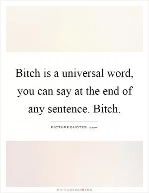 Bitch is a universal word, you can say at the end of any sentence. Bitch Picture Quote #1