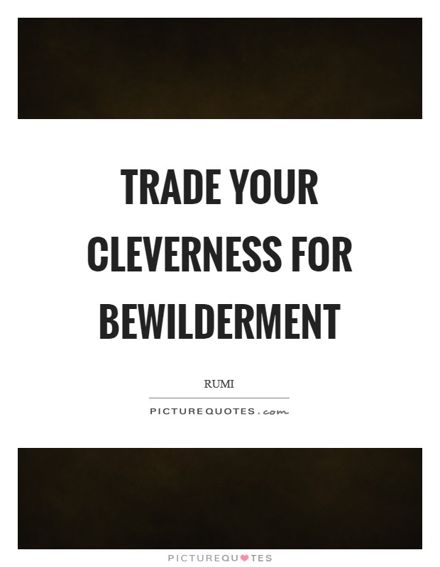 Trade your cleverness for bewilderment Picture Quote #1