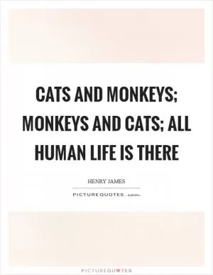 Cats and monkeys; monkeys and cats; all human life is there Picture Quote #1
