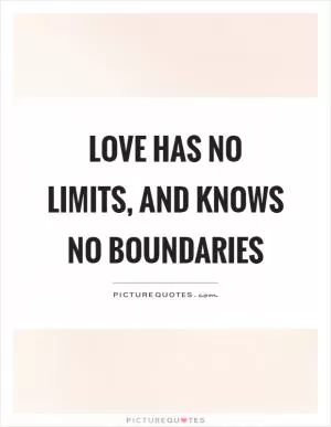 Love has no limits, and knows no boundaries Picture Quote #1
