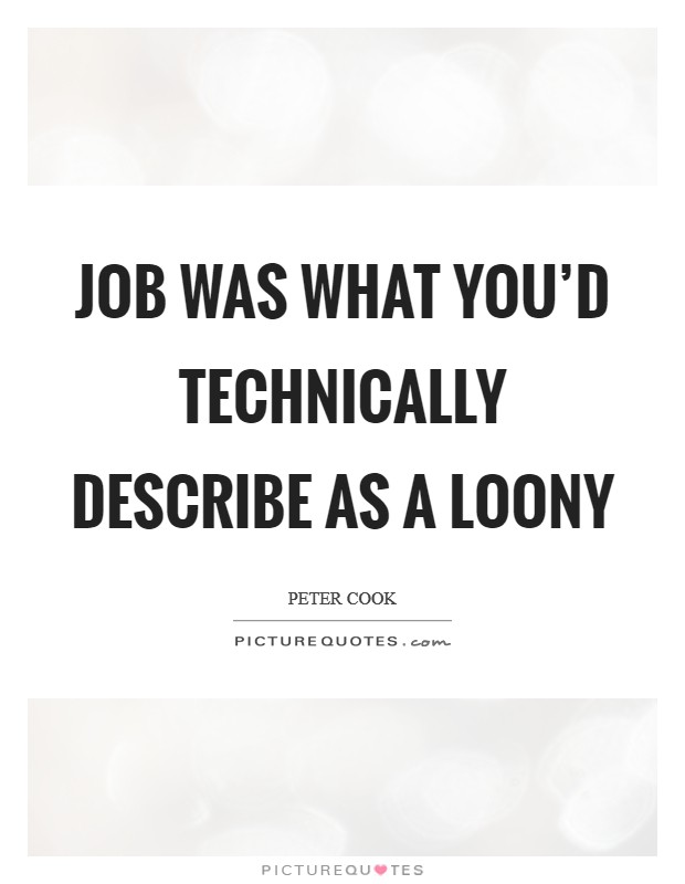 Job was what you'd technically describe as a loony Picture Quote #1