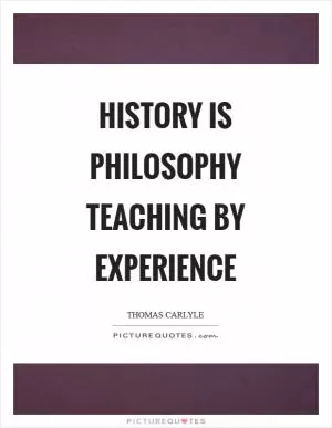 History is philosophy teaching by experience Picture Quote #1
