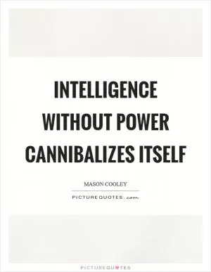 Intelligence without power cannibalizes itself Picture Quote #1