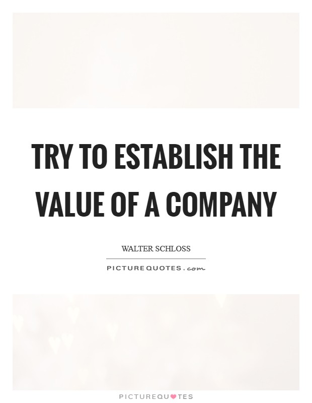 Try to establish the value of a company Picture Quote #1