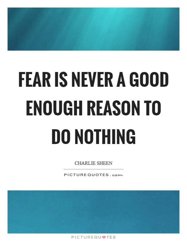 Fear is never a good enough reason to do nothing Picture Quote #1