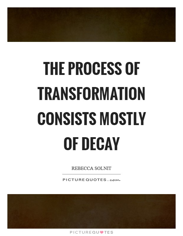 The process of transformation consists mostly of decay Picture Quote #1