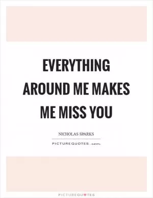 Everything around me makes me miss you Picture Quote #1