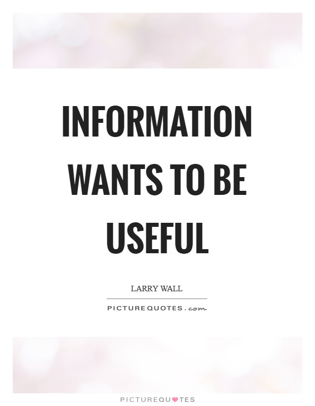 Information wants to be useful Picture Quote #1