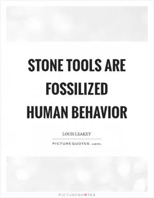 Stone tools are fossilized human behavior Picture Quote #1