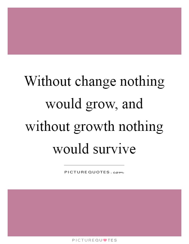 Without change nothing would grow, and without growth nothing would survive Picture Quote #1