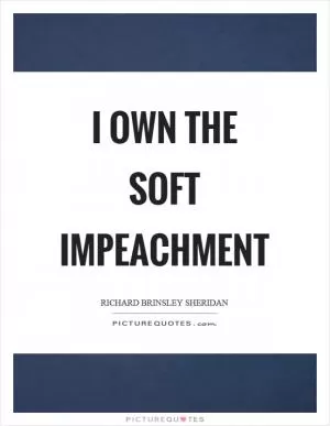I own the soft impeachment Picture Quote #1