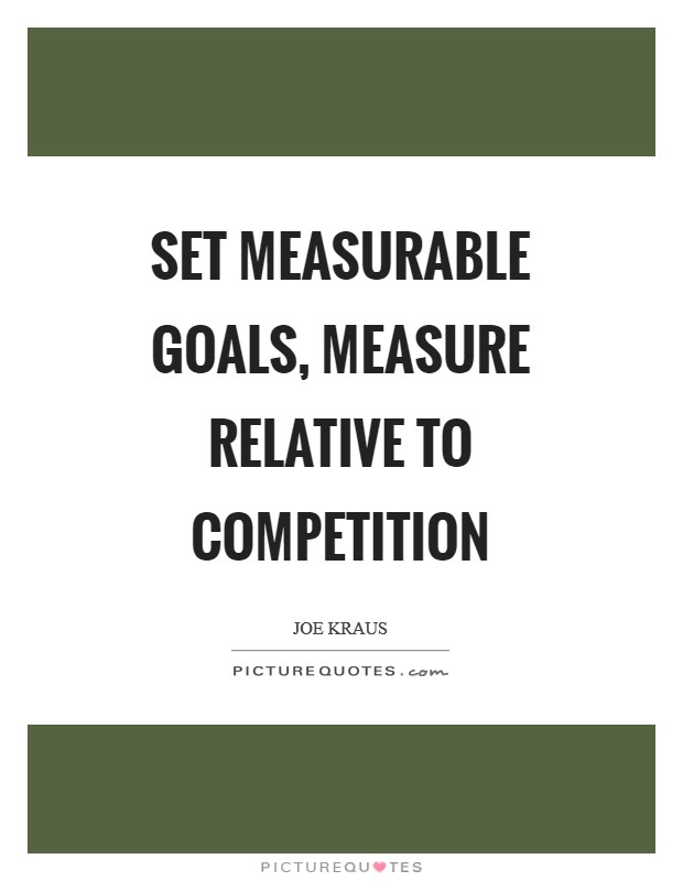 Set measurable goals, measure relative to competition Picture Quote #1