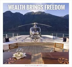 Wealth brings freedom Picture Quote #1