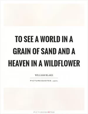 To see a world in a grain of sand and a heaven in a wildflower Picture Quote #1
