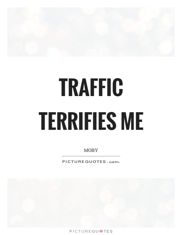 Traffic terrifies me Picture Quote #1