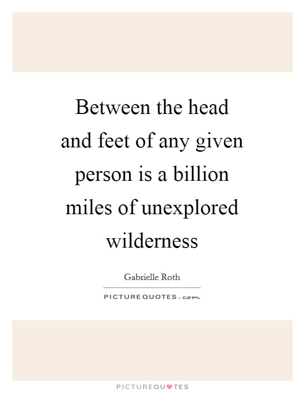 Between the head and feet of any given person is a billion miles of unexplored wilderness Picture Quote #1