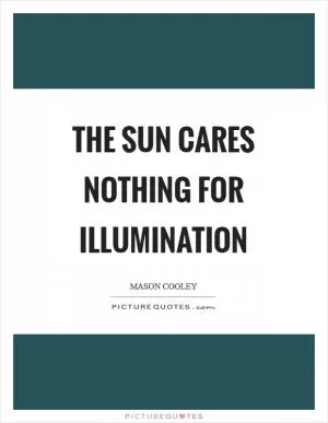 The sun cares nothing for illumination Picture Quote #1