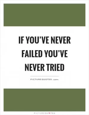 If you’ve never failed you’ve never tried Picture Quote #1