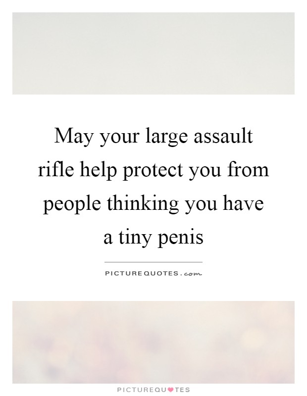 May your large assault rifle help protect you from people thinking you have a tiny penis Picture Quote #1