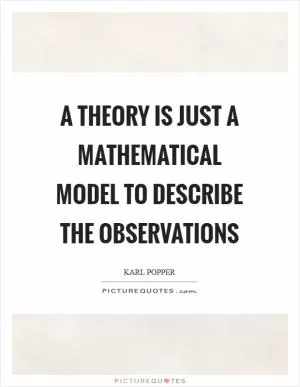 A theory is just a mathematical model to describe the observations Picture Quote #1