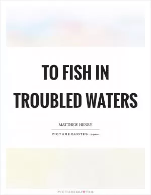 To fish in troubled waters Picture Quote #1