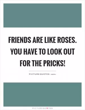 Friends are like roses. You have to look out for the pricks! Picture Quote #1