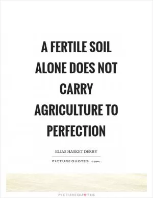 A fertile soil alone does not carry agriculture to perfection Picture Quote #1