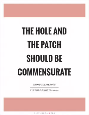 The hole and the patch should be commensurate Picture Quote #1