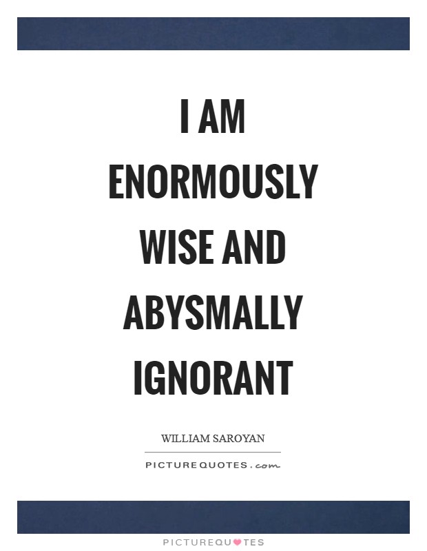 I am enormously wise and abysmally ignorant Picture Quote #1