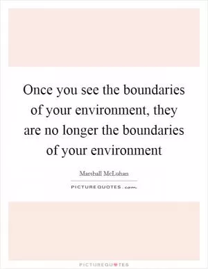 Once you see the boundaries of your environment, they are no longer the boundaries of your environment Picture Quote #1