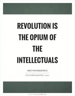 Revolution is the opium of the intellectuals Picture Quote #1