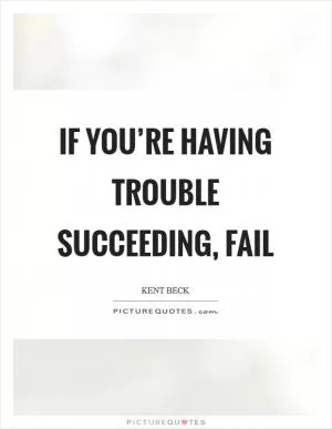 If you’re having trouble succeeding, fail Picture Quote #1