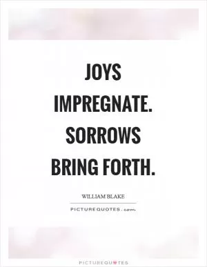 Joys impregnate. Sorrows bring forth Picture Quote #1