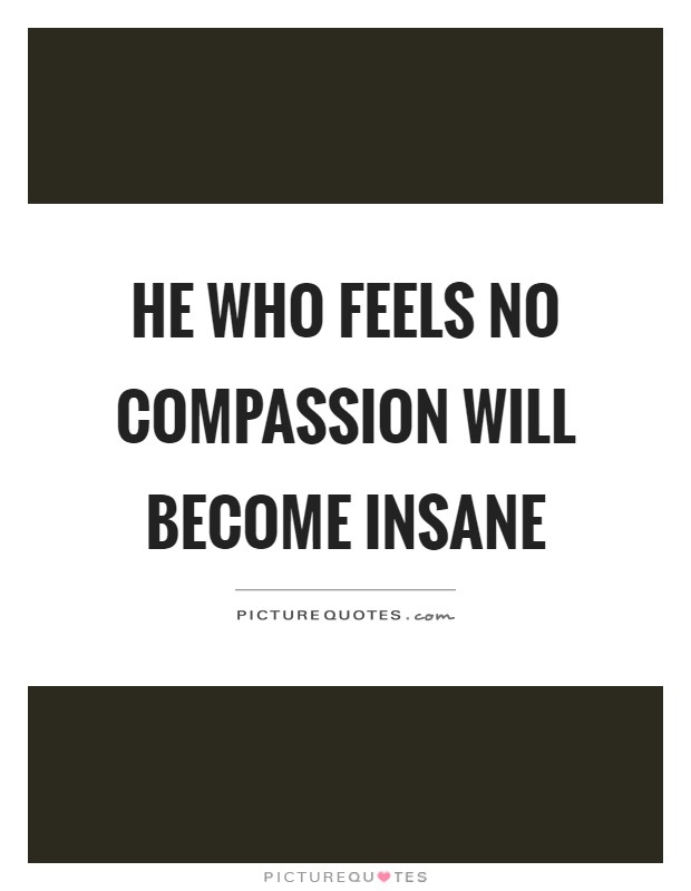 He who feels no compassion will become insane Picture Quote #1