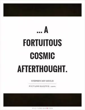 ... a fortuitous cosmic afterthought Picture Quote #1