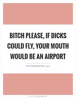 Bitch please, if dicks could fly, your mouth would be an airport Picture Quote #1
