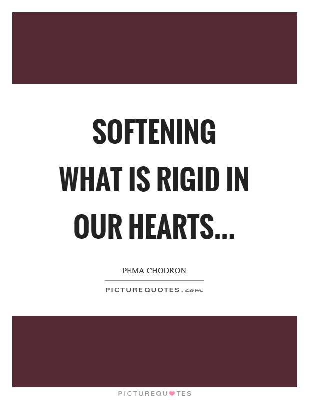 Softening what is rigid in our hearts Picture Quote #1