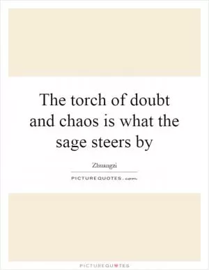 The torch of doubt and chaos is what the sage steers by Picture Quote #1