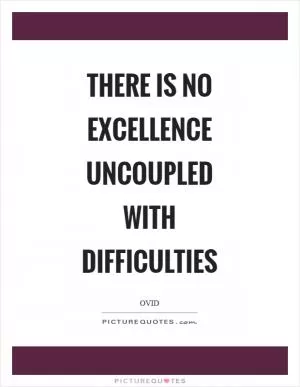 There is no excellence uncoupled with difficulties Picture Quote #1