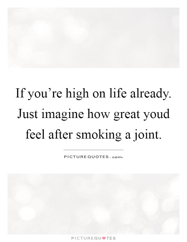 If you're high on life already. Just imagine how great youd feel after smoking a joint Picture Quote #1