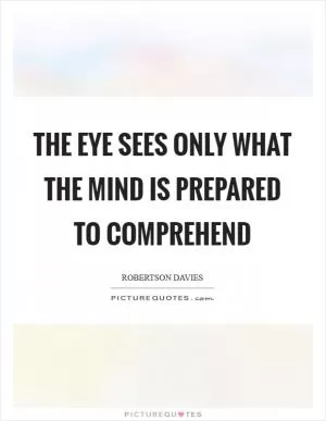 The eye sees only what the mind is prepared to comprehend Picture Quote #1