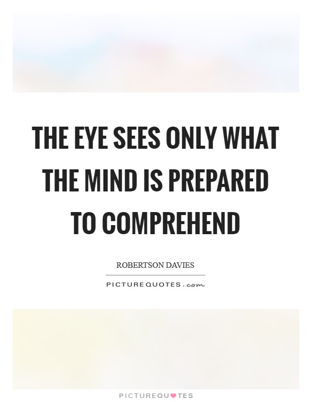 The eye sees only what the mind is prepared to comprehend Picture Quote #1