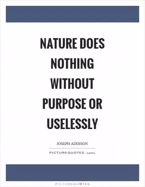 Nature does nothing without purpose or uselessly Picture Quote #1